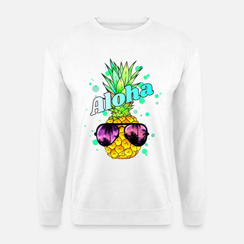 coole Ananas Aloha - Unisex Pullover - Weiß