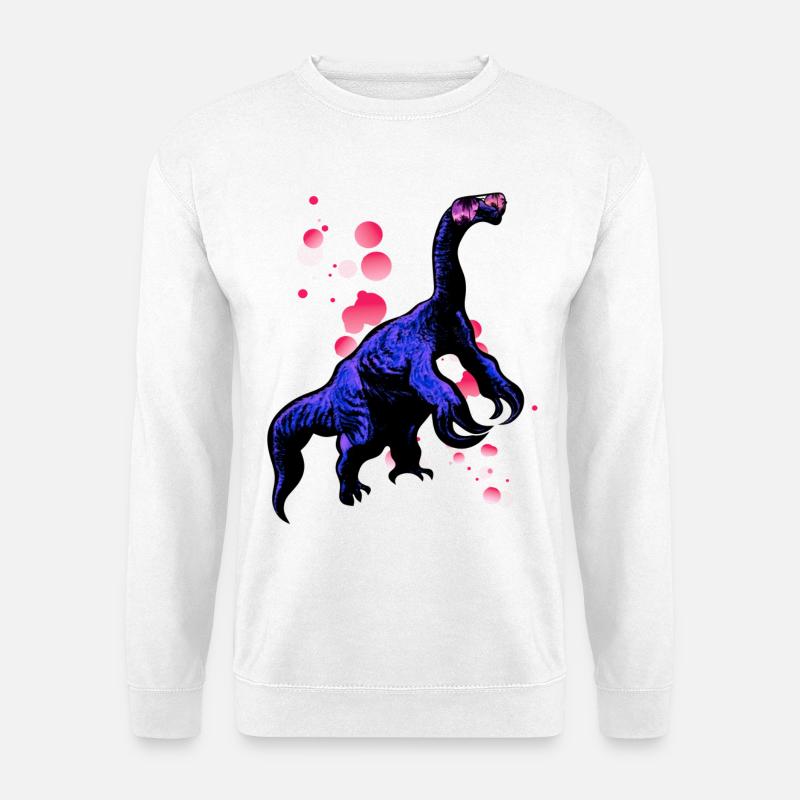 Therizinosaurus mit cooler Sonnenbrille - Unisex Pullover - Weiß
