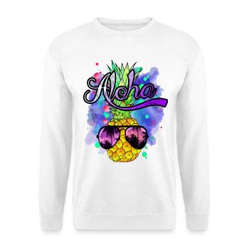 Aloha cool colorful pineapple - Unisex Sweatshirt - white - Front
