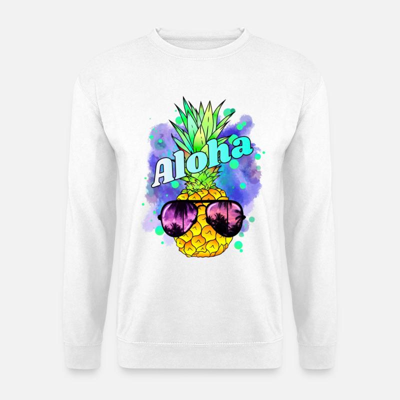 Ananas Aloha Colorful - Unisex Pullover - Weiß