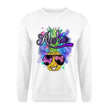 funny pineapple cool and colorful - Unisex Sweatshirt - white - Front