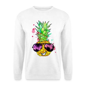 Ananas cool bunt spritzig - Unisex Pullover - Weiß - Vorne