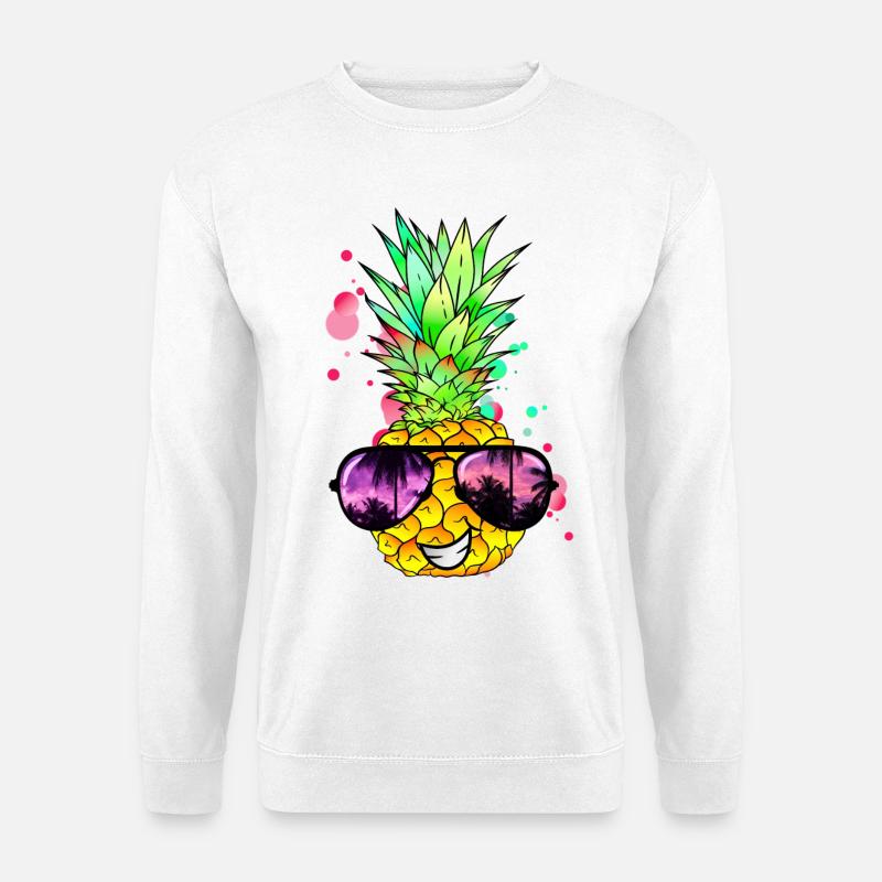 Ananas cool bunt spritzig - Unisex Pullover - Weiß