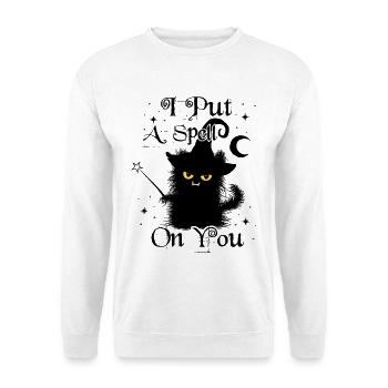 Je mets un sort sur toi Wuschelige Cat Wand - Sweat-shirt Unisexe - blanc - Devant