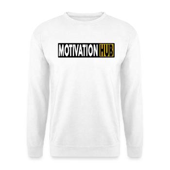 Motivation Hub Logo – Powerful Black & Yellow - Unisex Sweatshirt - white - Front