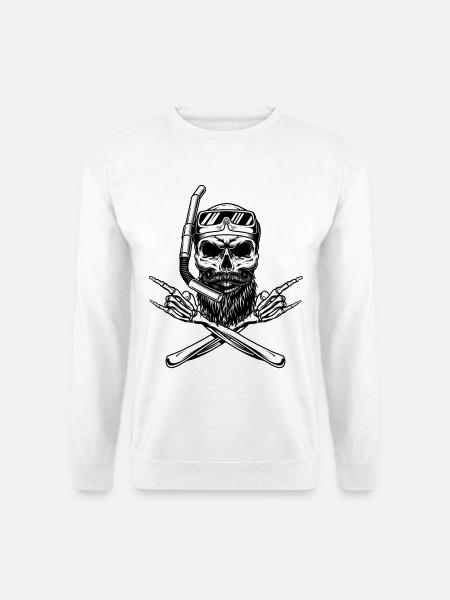 Bearded diver Fan of Rock'n Roll - Unisex Sweatshirt - white