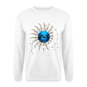 Wunderbares Steampunk-Seepferdchen auf dem Meer - Unisex Pullover - Weiß - Vorne