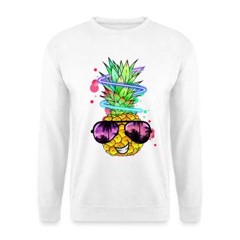 ananas frais avec spirale de néon - Sweat-shirt Unisexe - blanc - Devant