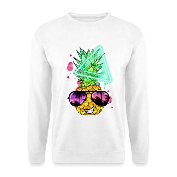 Funny Pineapple Neon Retro - Unisex Sweatshirt - white - Front