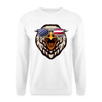 Patriotic American Bald Eagle Head Sunglasses Flag - Unisex Sweatshirt - white - Front