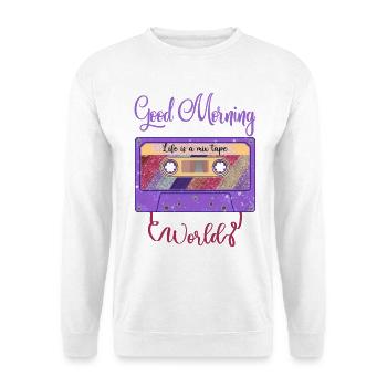 Retro Vintage 80's 90's Mixtape Cassette Tape Part - Sweat-shirt Unisexe - blanc - Devant