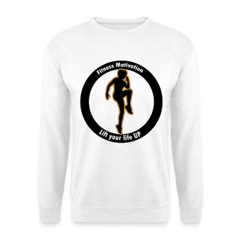 Kraftsilhouette Fitness Motivation - Unisex Pullover - Weiß - Vorne