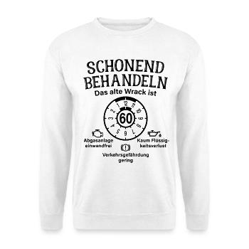 Schonend Behandeln 60. Geburtstag Altes Wrack 60 - Unisex Pullover - Weiß - Vorne