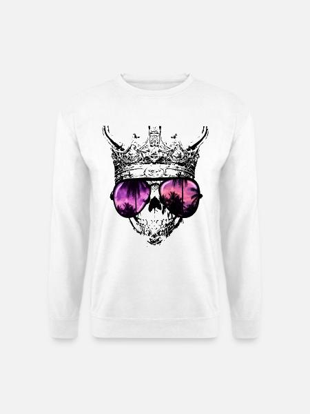 Hipster Totenkopf König - Unisex Pullover - Weiß