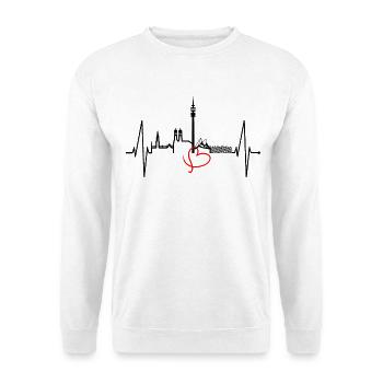 Munich Skyline Heartbeat Bavaria Fan Love Munich - Unisex Sweatshirt - white - Front