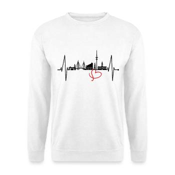 Hamburg Skyline Heartbeat Hamburg Love Fan - Unisex Sweatshirt - white - Front