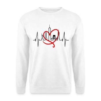 New York Skyline coeur coeur USA cadeau NY - Sweat-shirt Unisexe - blanc - Devant
