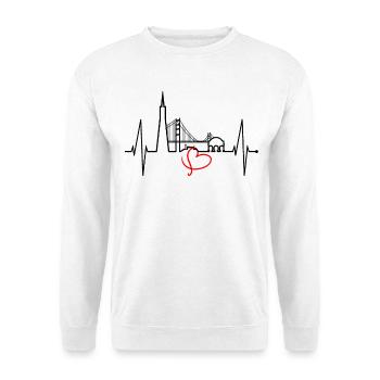 San Francisco Skyline Heartbeat California USA - Unisex Sweatshirt - white - Front