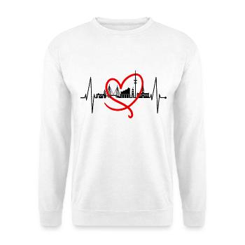 Hamburg Skyline Heartbeat Hamburg Love Fan - Unisex Sweatshirt - white - Front