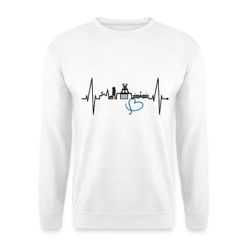 Bochum heartbeat Bochum skyline home Ruhrpott - Unisex Sweatshirt - white - Front