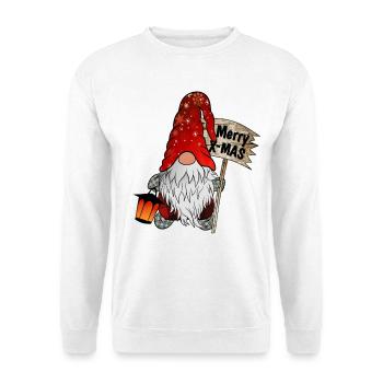 Weihnachts Zwerg Christmas Gnome Frohe Weihnachten - Unisex Pullover - Weiß - Vorne
