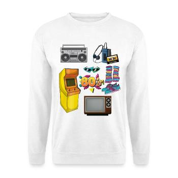 Retro Special 80er Jahre Objekte 1980er - Unisex Pullover - Weiß - Vorne