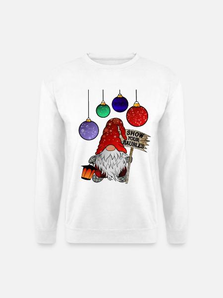 Gnom Weihnachts Zwerg Frohe Weihnachten - Unisex Pullover - Weiß
