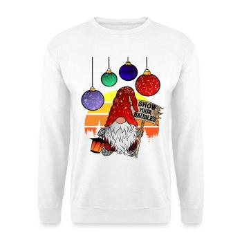 CHRISTMAS GNOMES SHOW YOUR BAUBLES - Unisex Sweatshirt - white - Front