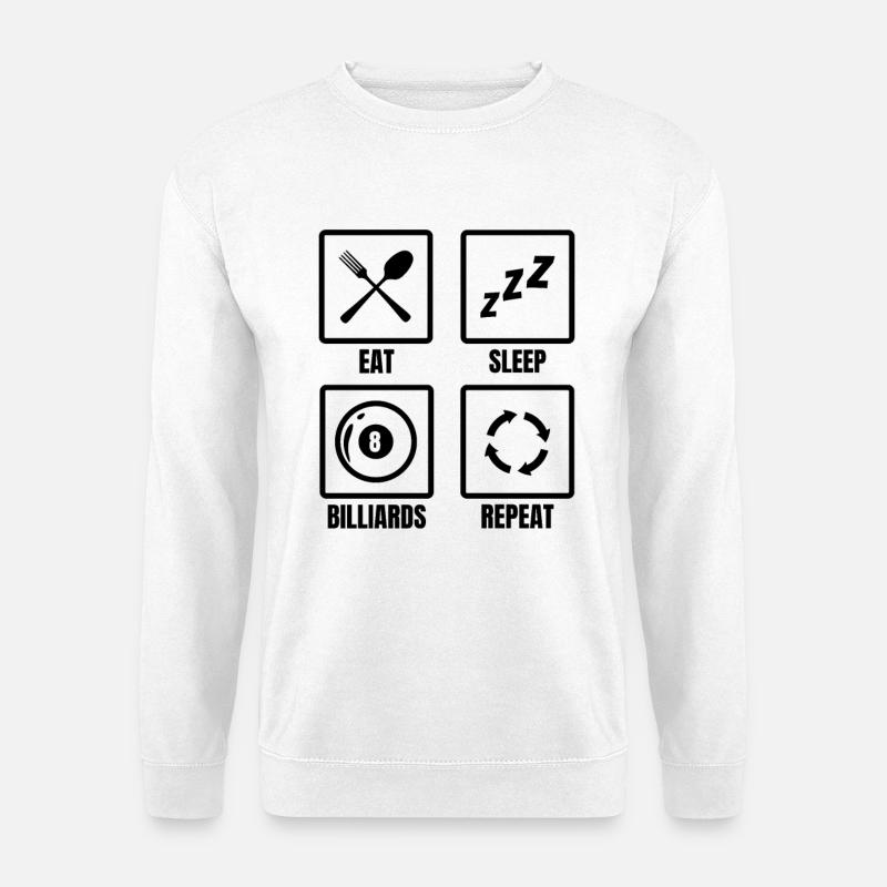 Pool Billard Spieler - Unisex Pullover - Weiß