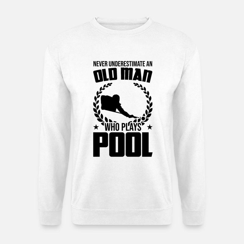 Alter Billardspieler - Unisex Pullover - Weiß