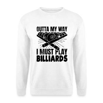 Lustiger Billardspieler - Unisex Pullover - Weiß - Vorne
