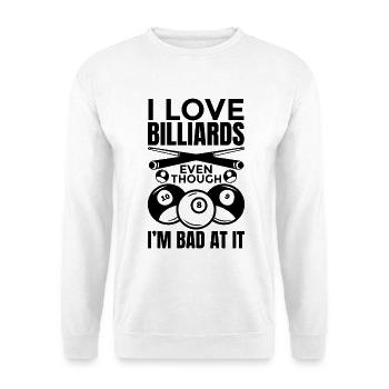 Lustiger Billardspieler - Unisex Pullover - Weiß - Vorne