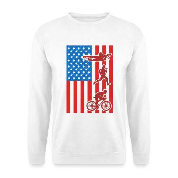 Triathlon USA Flagge - Unisex Pullover - Weiß - Vorne