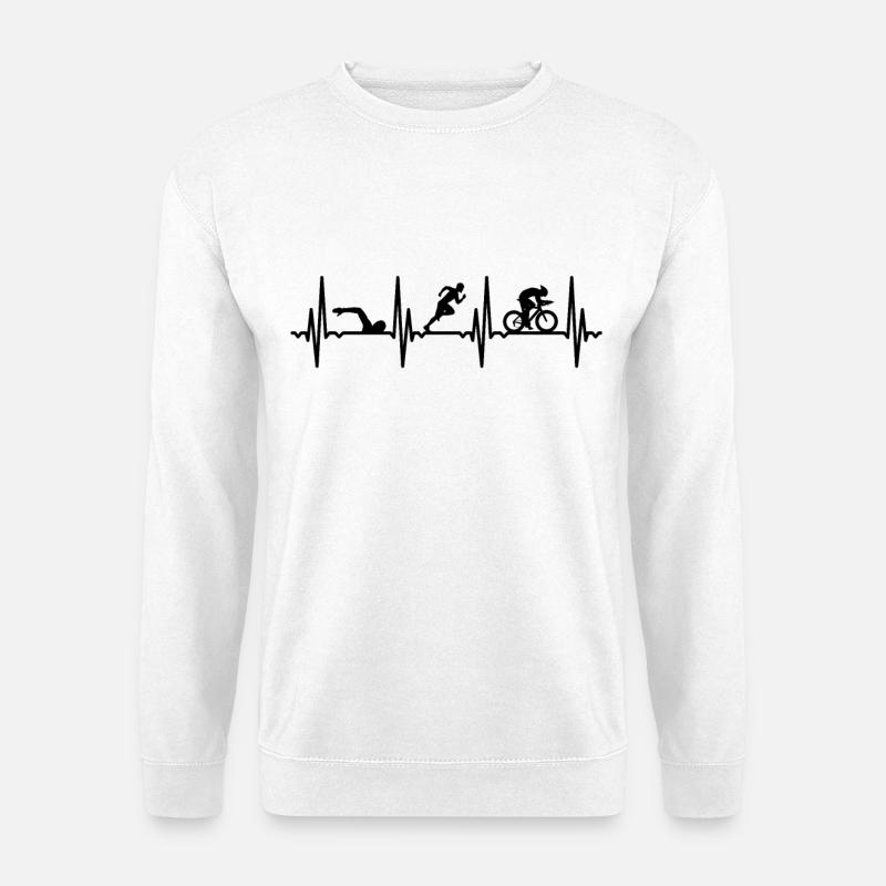 Triathlet Herzschlag - Unisex Pullover - Weiß