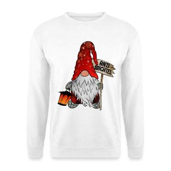 Anti Wichtel Weihnachts Zwerg - Unisex Pullover - Weiß - Vorne