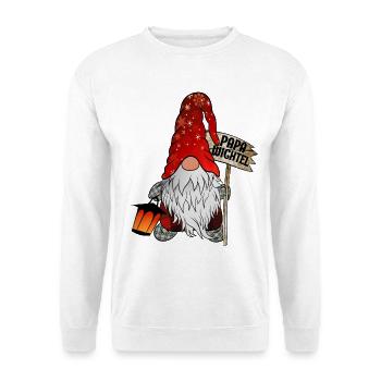 Papa Wichtel Christmas Gnom - Unisex Pullover - Weiß - Vorne