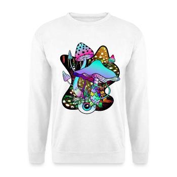 Magic Mushrooms Mushroom Mushroom Eyes GOA Landscape - Unisex Sweatshirt - white - Front