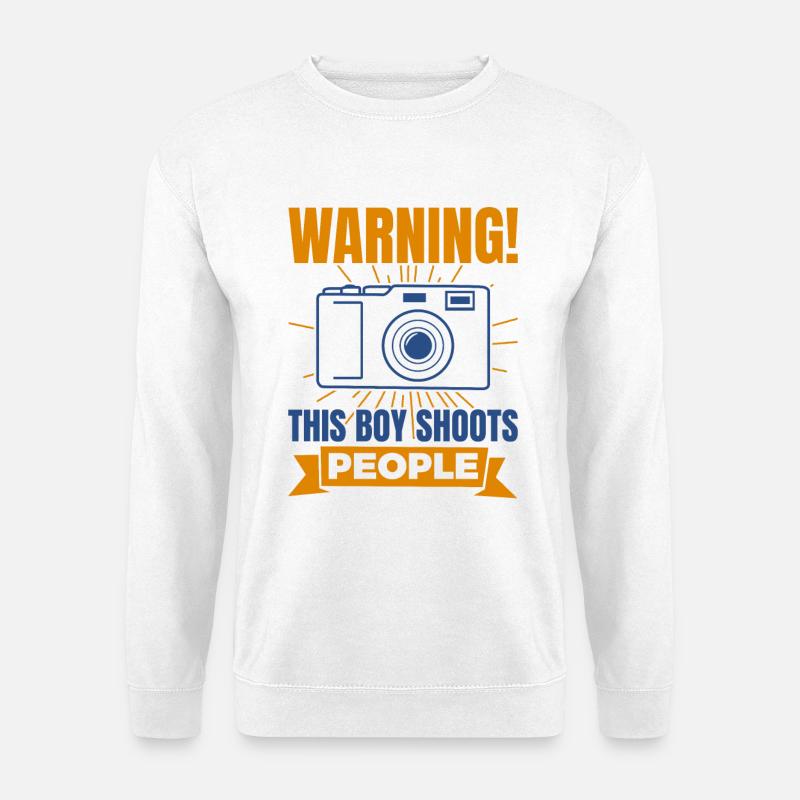 Kamera Junge - Unisex Pullover - Weiß