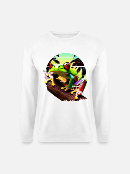 Red Eyed Tree Frog Sunset - Unisex Pullover - Weiß