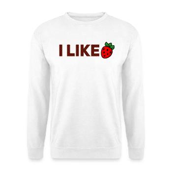 J’ADORE le motif fraise - Sweat-shirt Unisexe - blanc - Devant