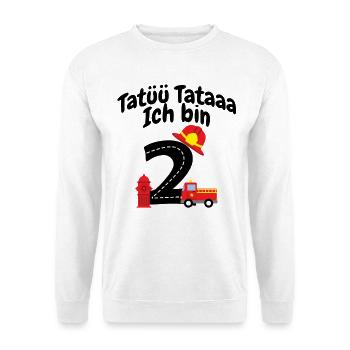 Zahl Zwei Feuerwehrmotive - Unisex Pullover - Weiß - Vorne
