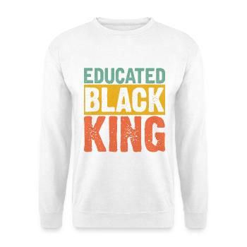 Educated Black King T-Shirt Black Pride - Unisex Pullover - Weiß - Vorne - Alina (178cm) & Michal (187cm)