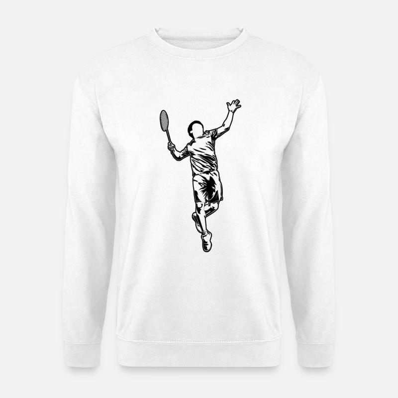Lustiger Badmintonspieler - Unisex Pullover - Weiß