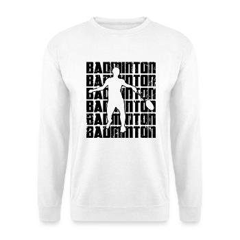 Lustiger Badmintonspieler - Unisex Pullover - Weiß - Vorne
