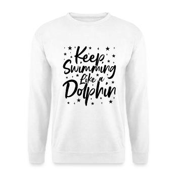 Schwimmen wie ein Delfin - Unisex Pullover - Weiß - Vorne