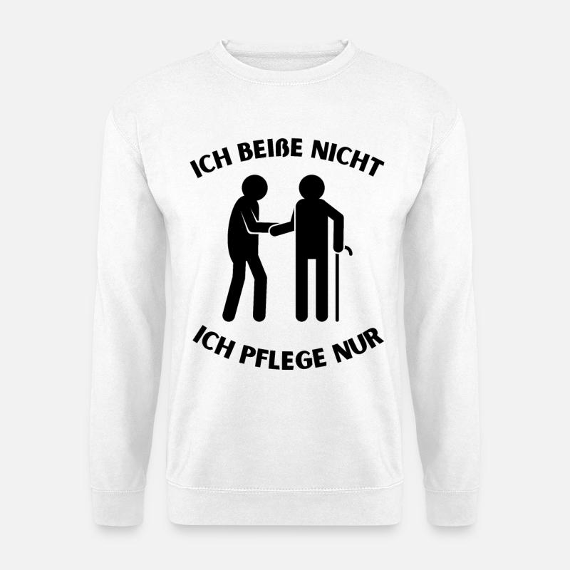 Ich Beiße Nicht Ich Pflege Nur - Unisex Pullover - Weiß