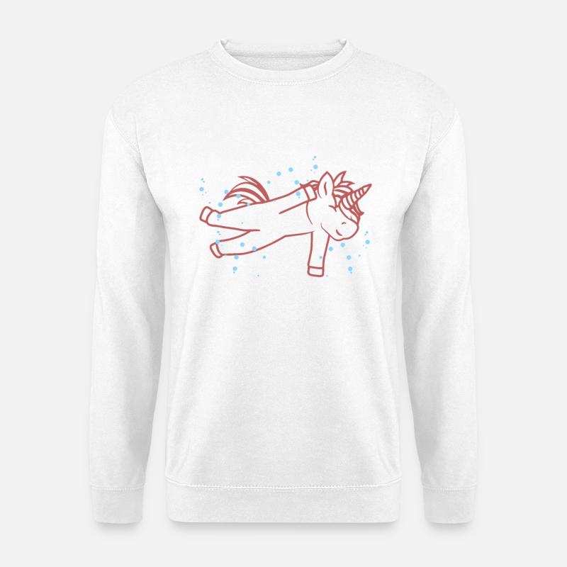 Schwimmendes Einhorn - Unisex Pullover - Weiß