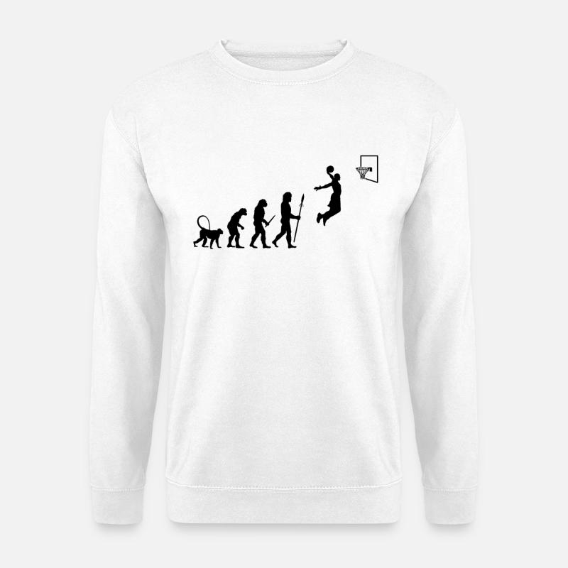 Basketball Evolution - Unisex Pullover - Weiß