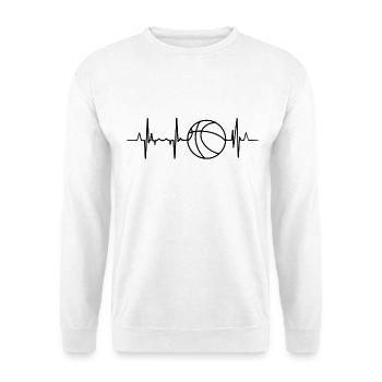 Ligne cardiaque de basketball - Sweat-shirt Unisexe - blanc - Devant