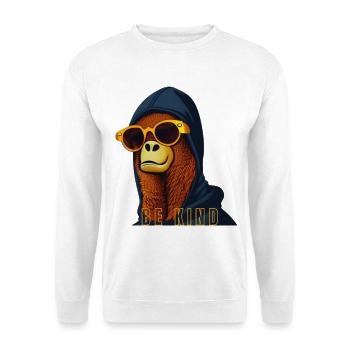 Be Kind Orangutan Hoodie - Unisex Sweatshirt - white - Front